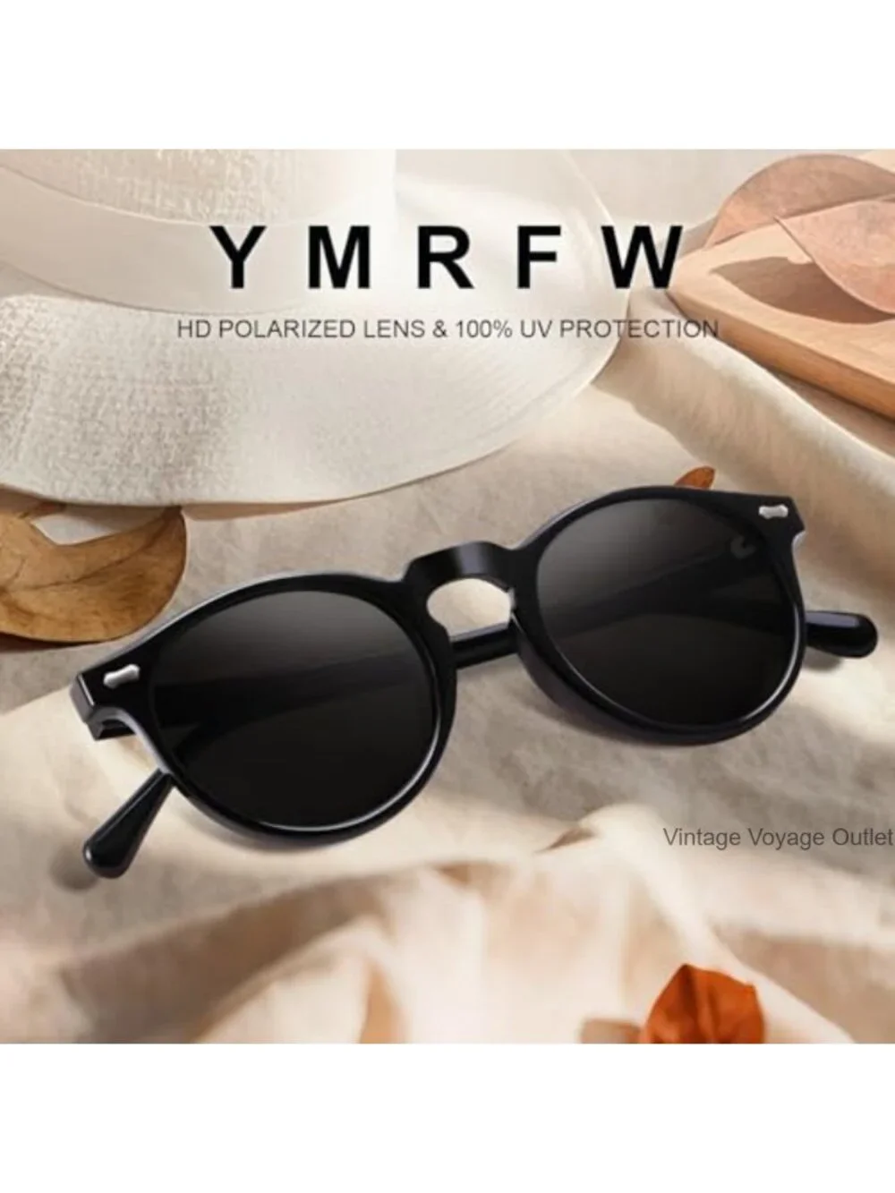 Retro Round Polarized Sunglasses for Women Vintage Circle Sun Glasses UV